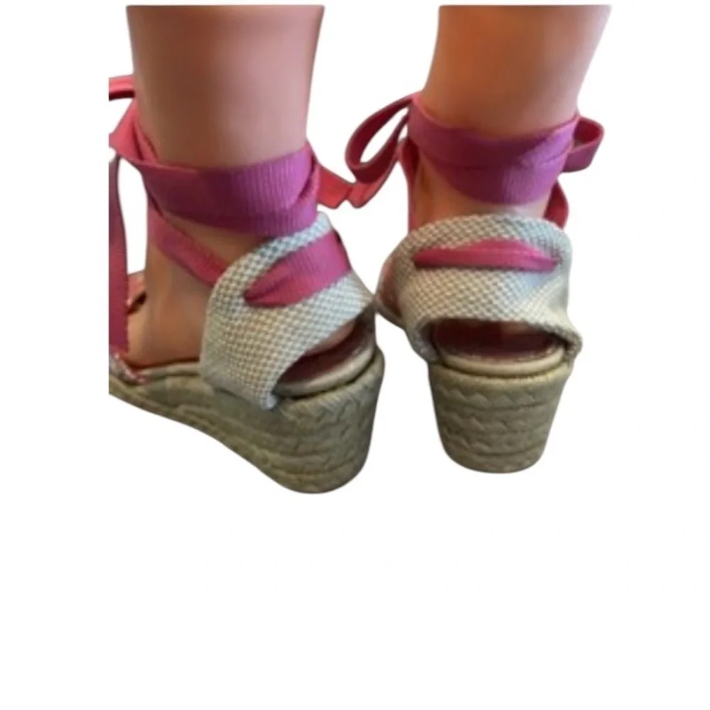 JCrew Marianne Blue Stripe Rope Jute Espadrilles Women’s Wedge Shoes NWOT Size 9